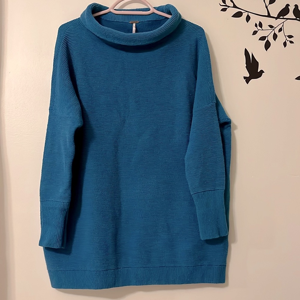 Free People Oversized Ottoman Ribbed Knit Tunic Sweater S